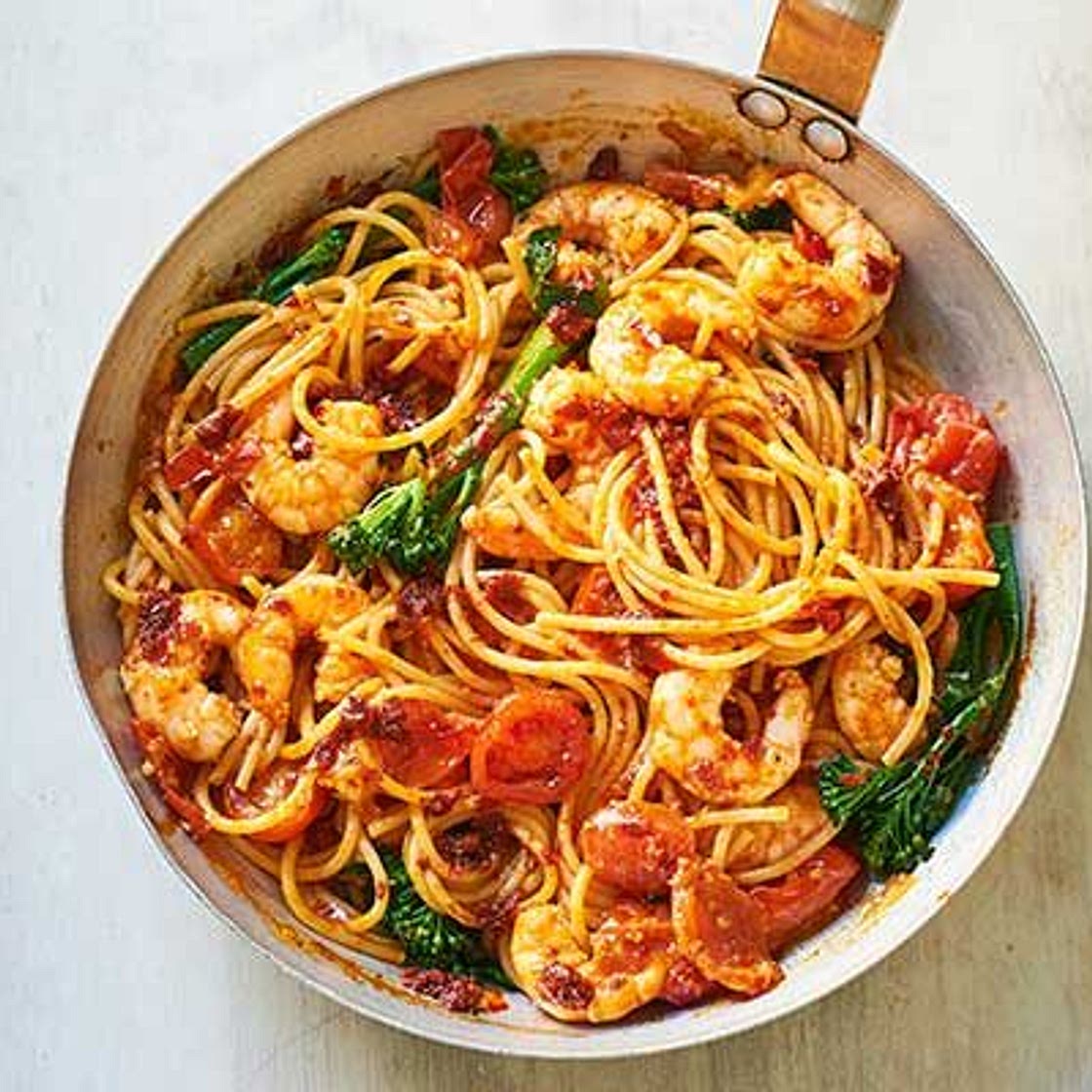 Prawn & harissa spaghetti