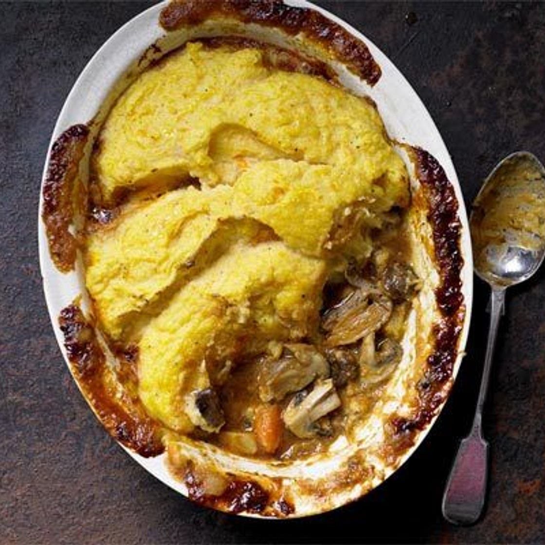 Wild mushroom & chestnut cottage pie