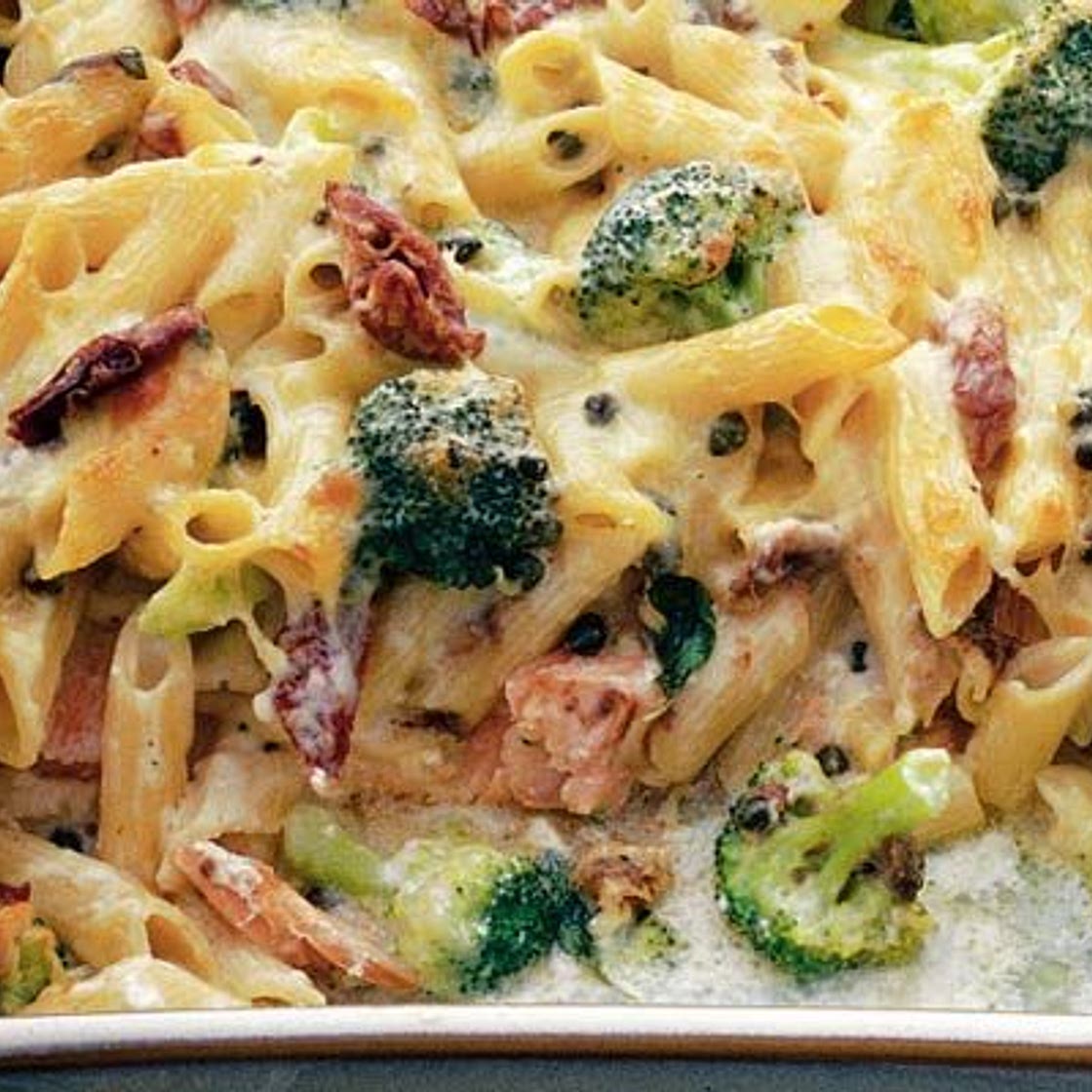 Italian broccoli & salmon bake