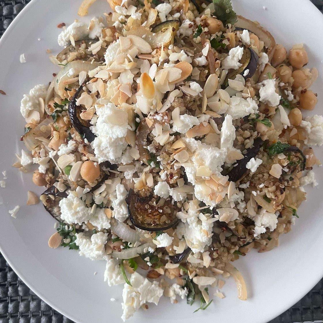 Bulgur & aubergine pilaf