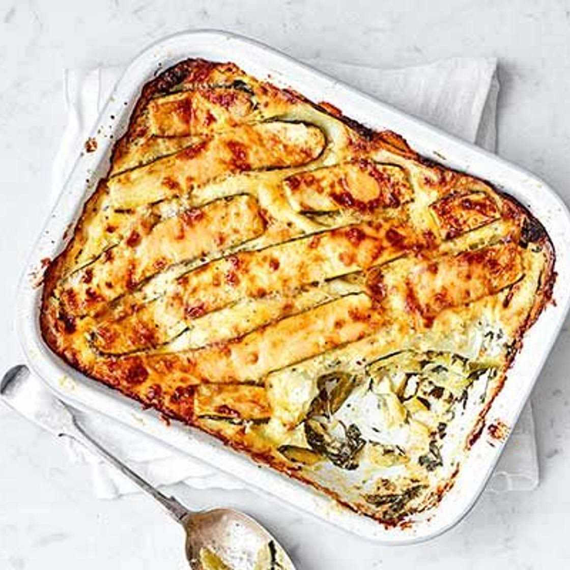 Spinach & courgette lasagne