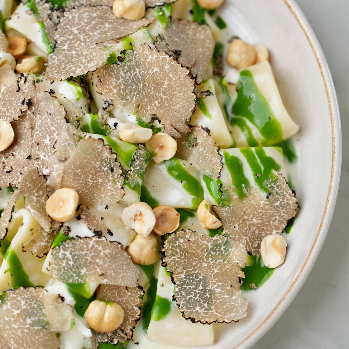 Burrata and summer truffle pasta