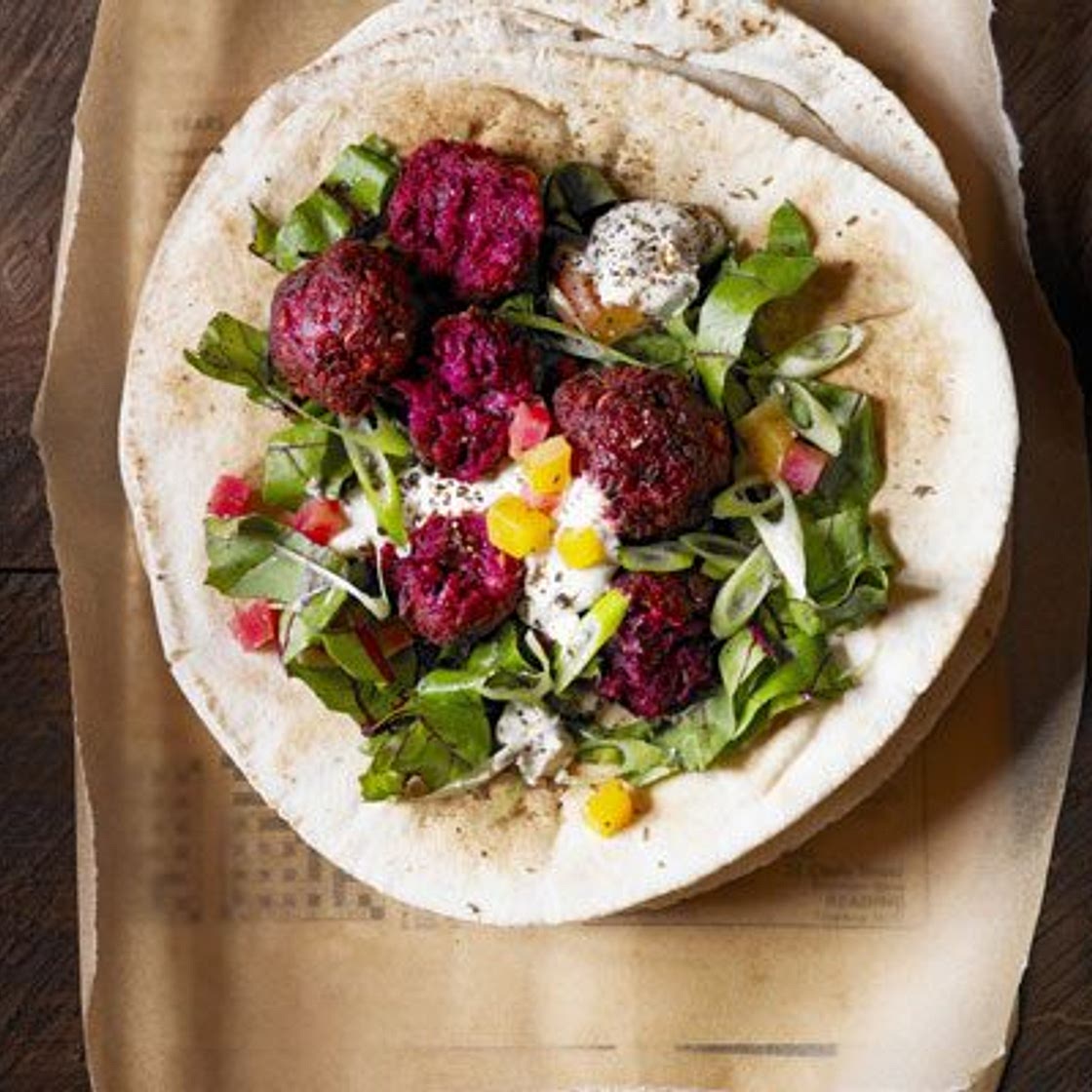 Beetroot falafel
