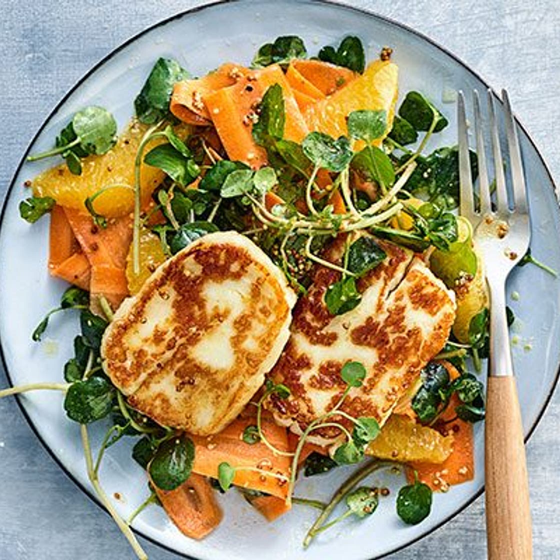 Halloumi, carrot & orange salad