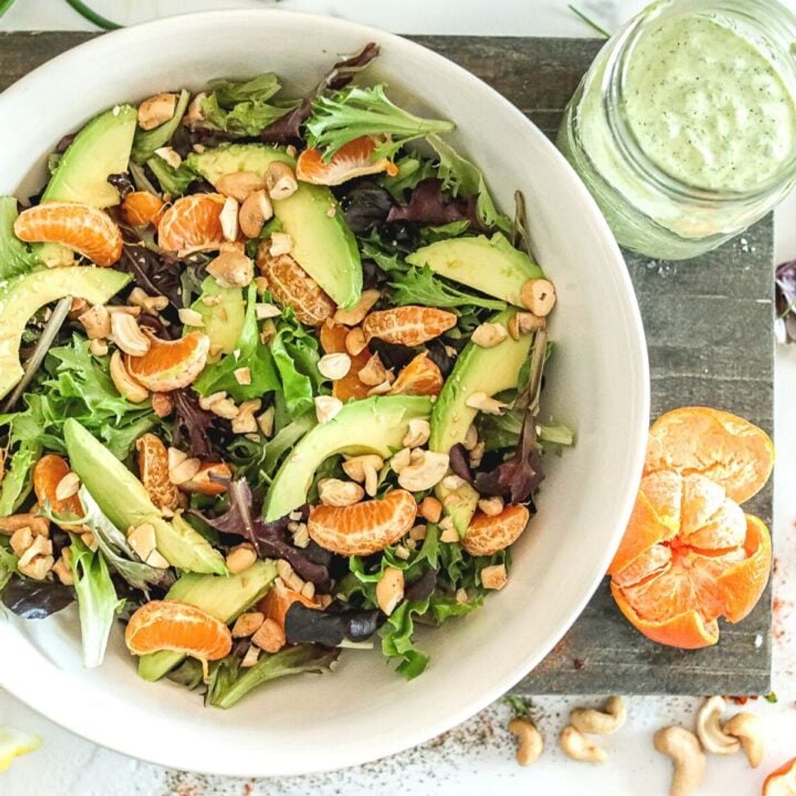 Spring Salad with Homemade Green Goddess Dressing Recipe