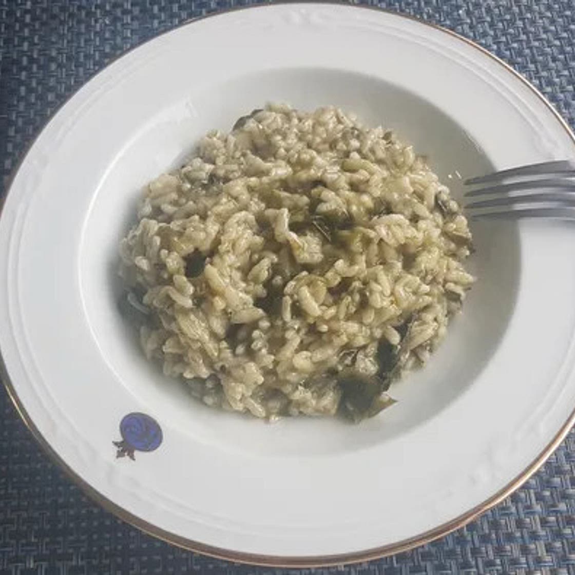 Arroz caldoso con champiñones