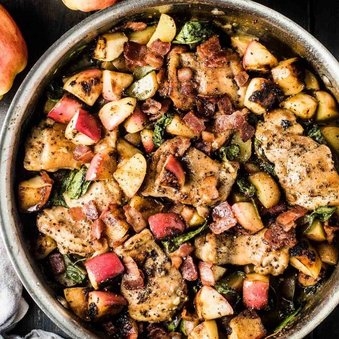 Apple Chicken Recipe with Bacon and Potatoes