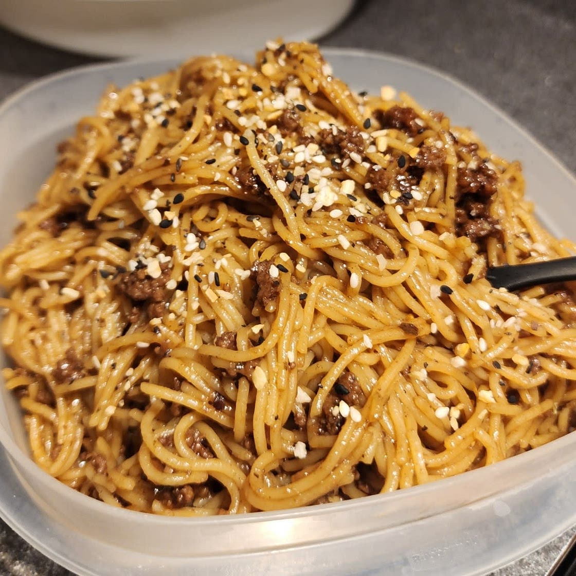 Ground Beef Mongolian Noodles
