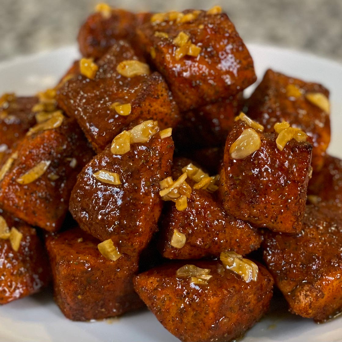 Honey Garlic Salmon Bites