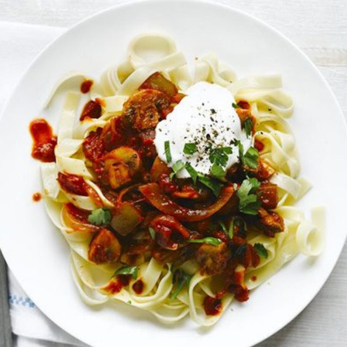Mushrooms paprikash