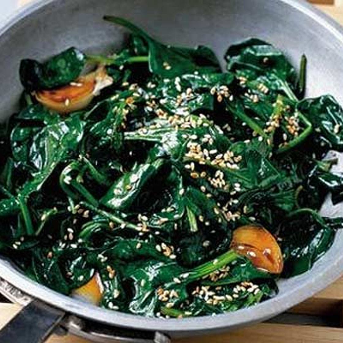 Speedy soy spinach
