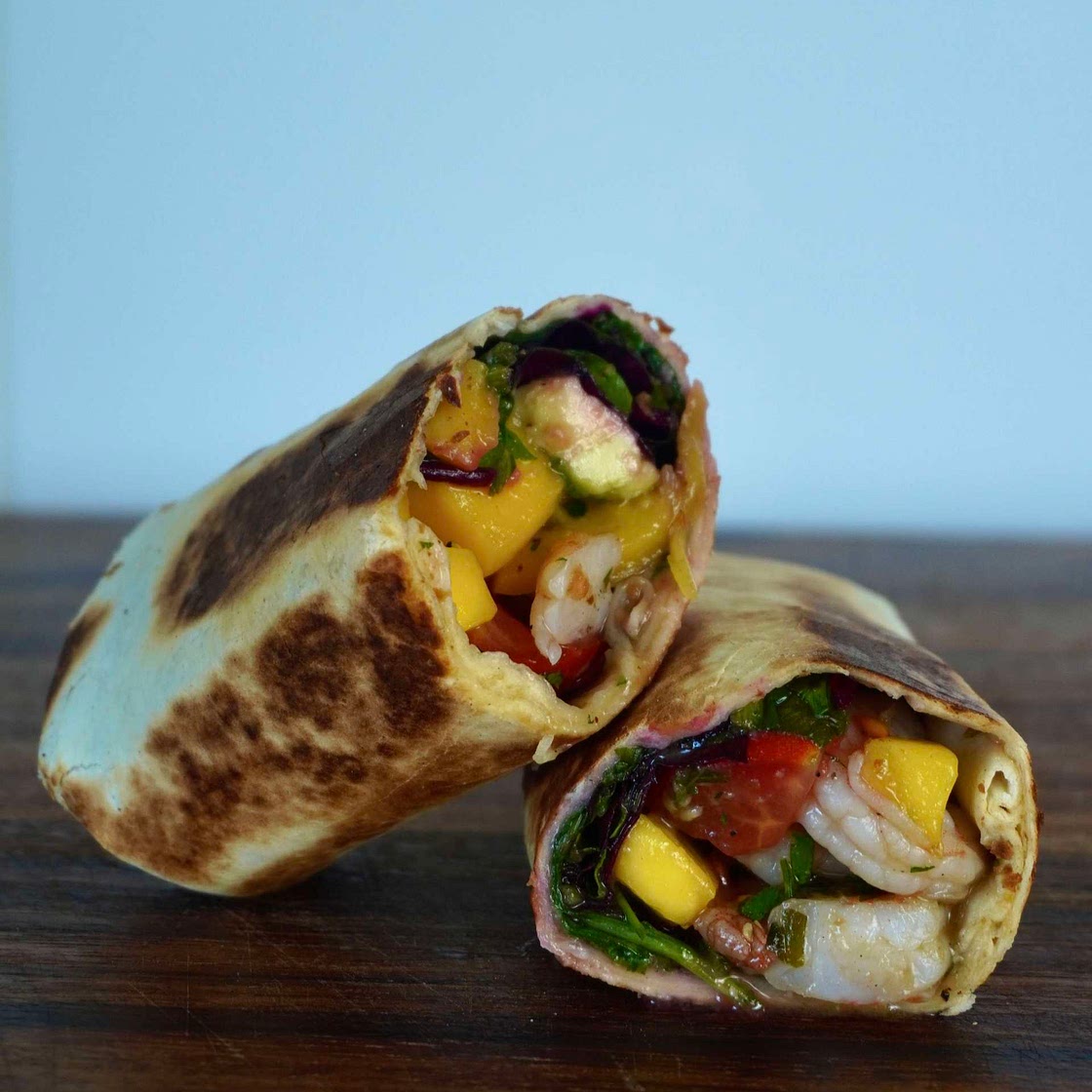 Mango prawn wrap