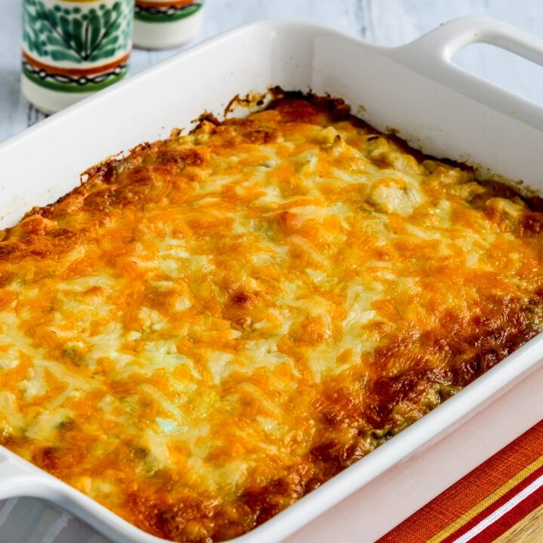 Layered Mexican Casserole with Chicken and Cauliflower Rice