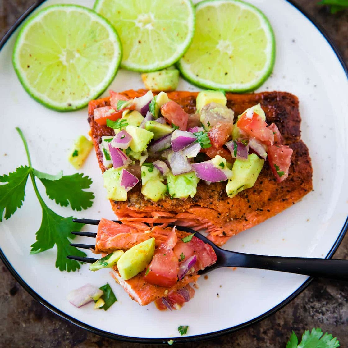 Pan Seared Salmon with Avocado Salsa