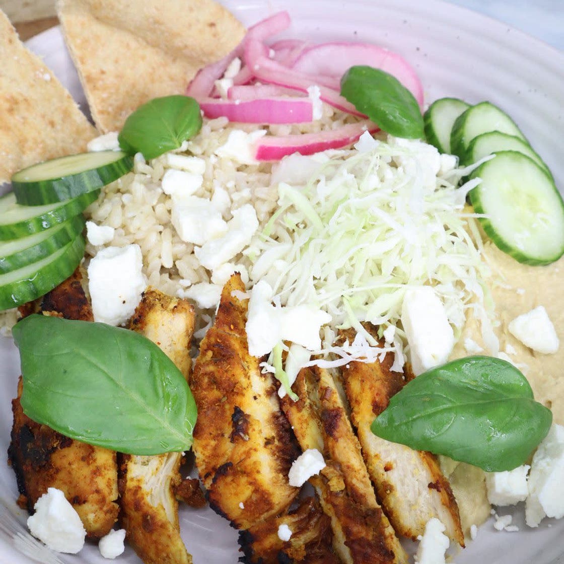 Healthy Shawarma Hummus Power Bowls