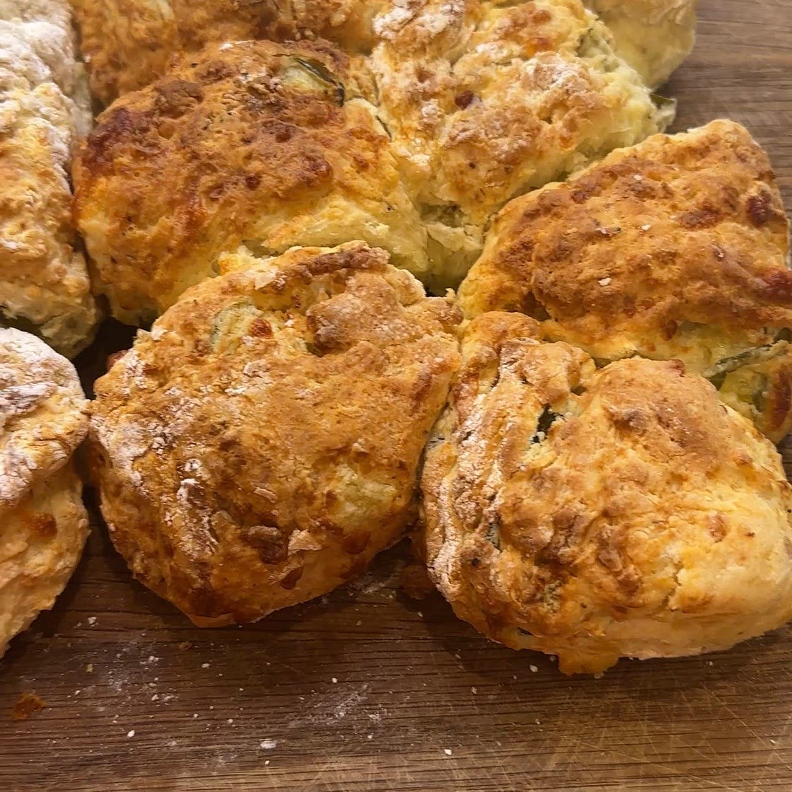 Cheese and Pickle Air Fryer Scones