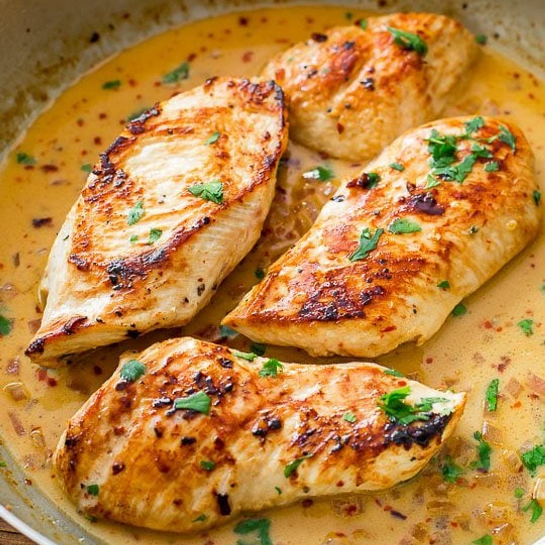 Skillet Chicken with Cilantro Lime Sauce