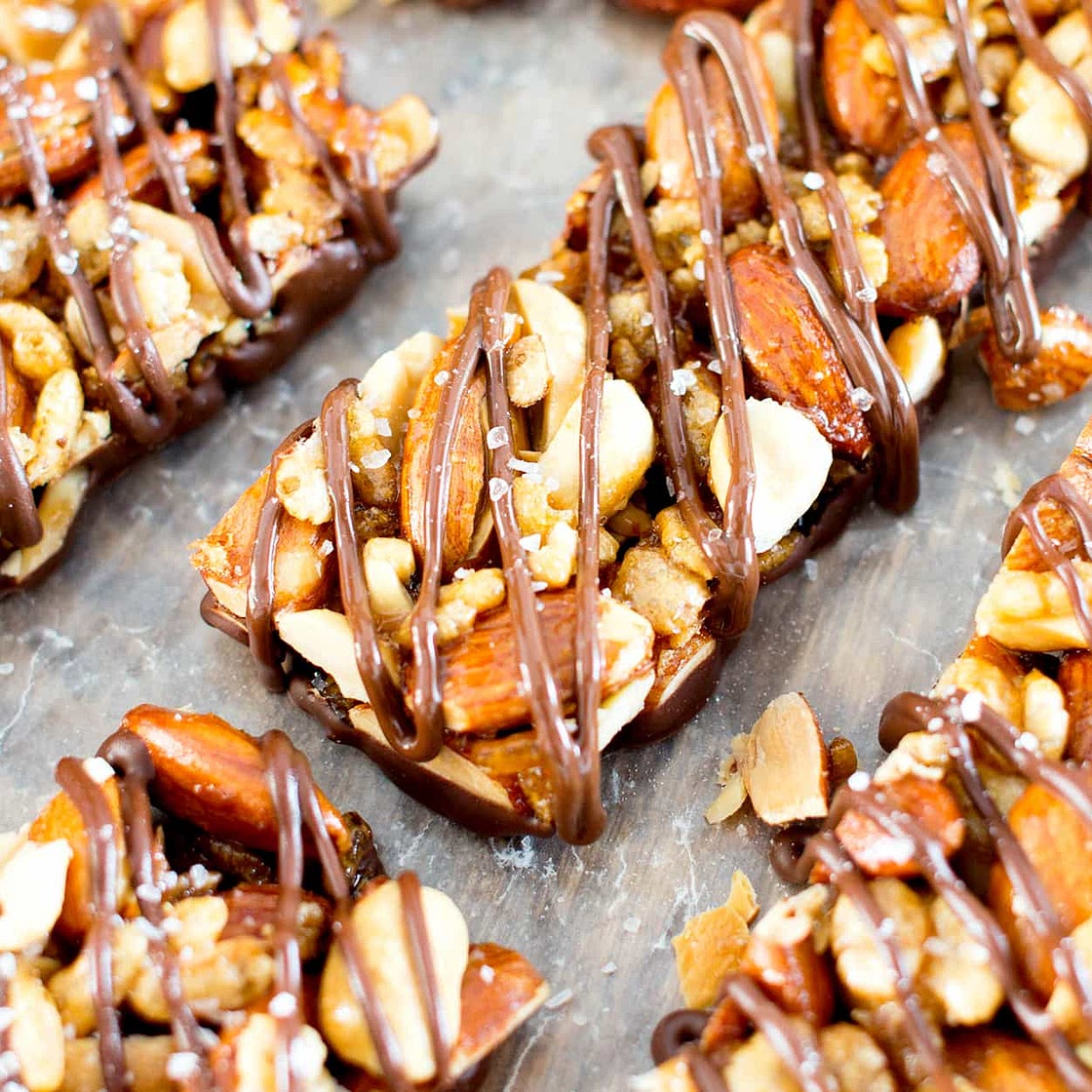 Homemade Dark Chocolate Sea Salt KIND Nut Bars (Gluten Free, Vegan, Dairy-Free, Protein-Packed)