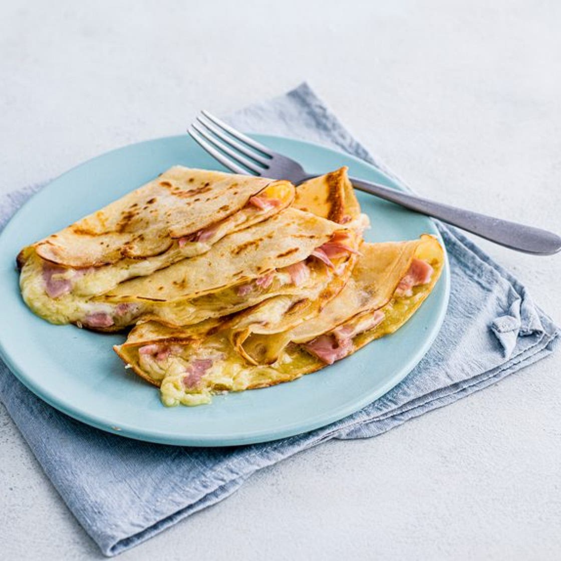 Ham and cheese crêpes