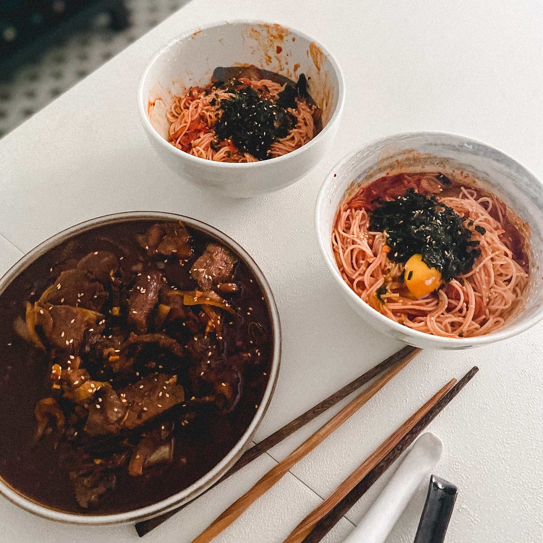 Easy 15-minute Bibim Guksu (Korean Spicy Cold Noodles)
