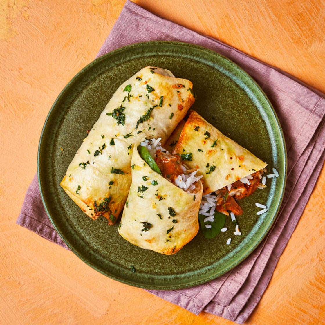 Garlic & Coriander Butter Chicken Thigh Burritos