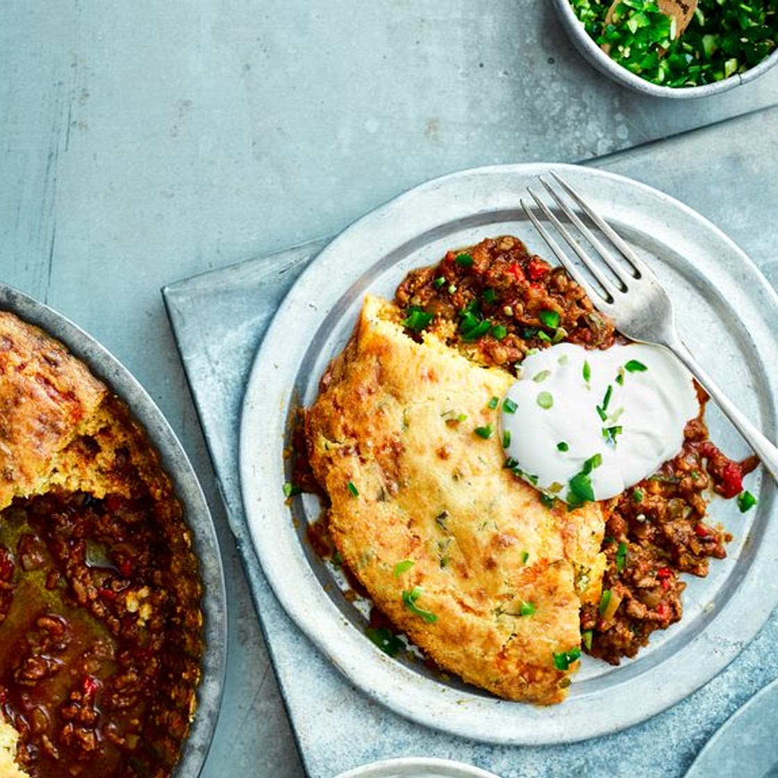 Chilli cornbread pie
