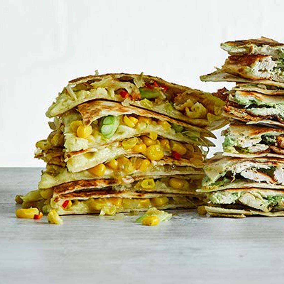 Chilli corn & spring onion quesadilla