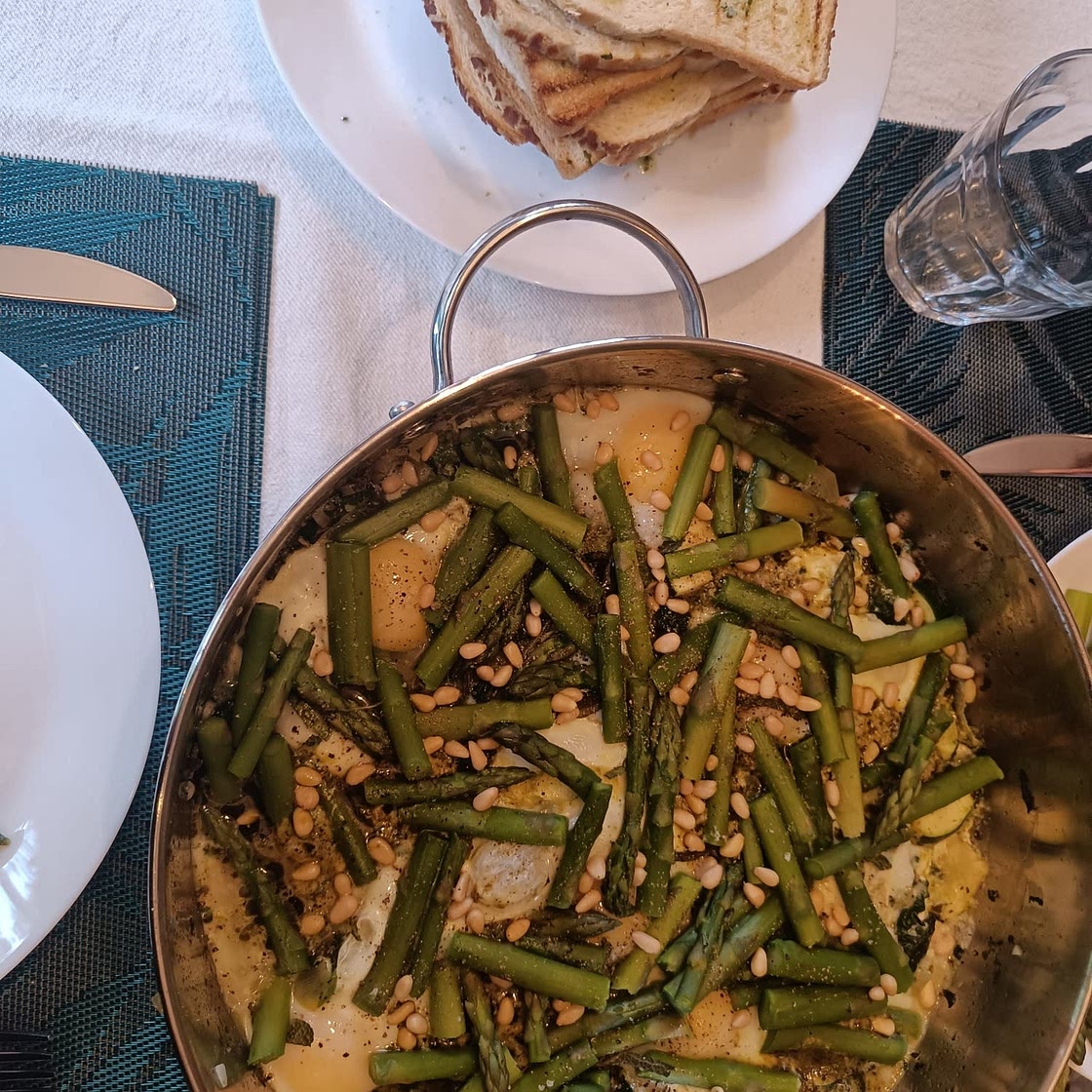 Green Shakshuka with Pesto Eggs and Feta