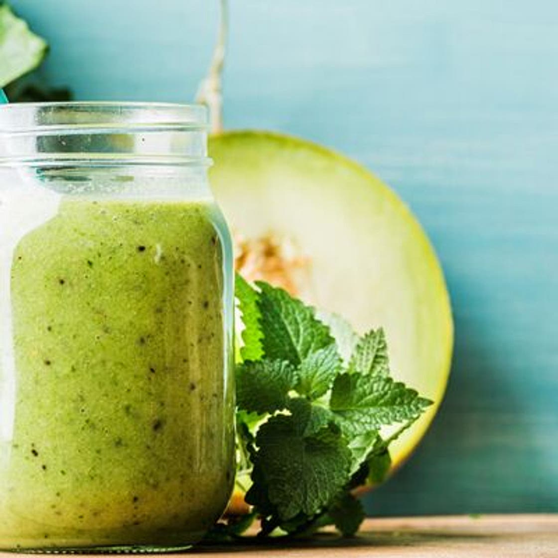 Jus concombre-melon à la menthe