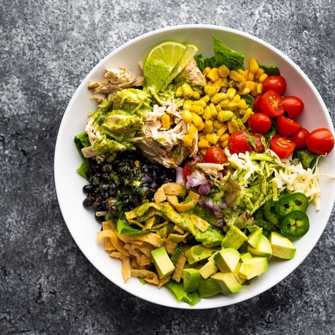 Crock Pot Beer Chicken Taco Salad With Cilantro Vinaigrette