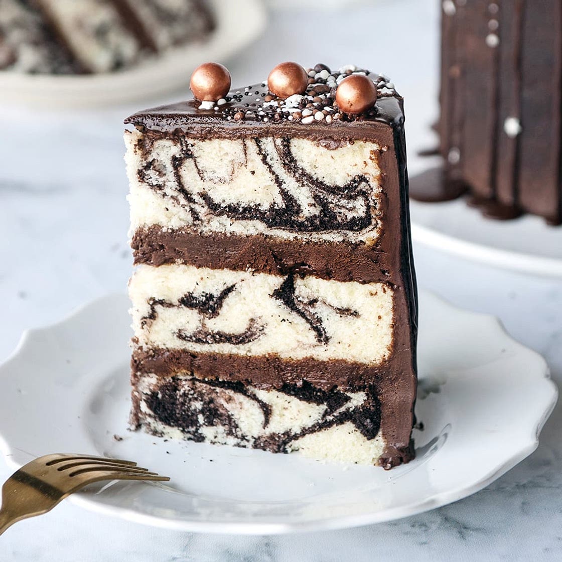 Moist and Fluffy Marble Cake Recipe