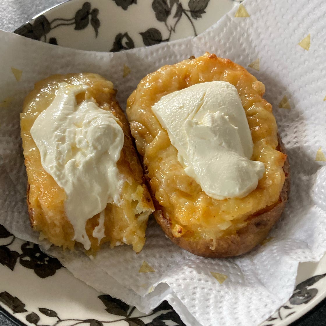 Twice baked airfryer jacket potatoes