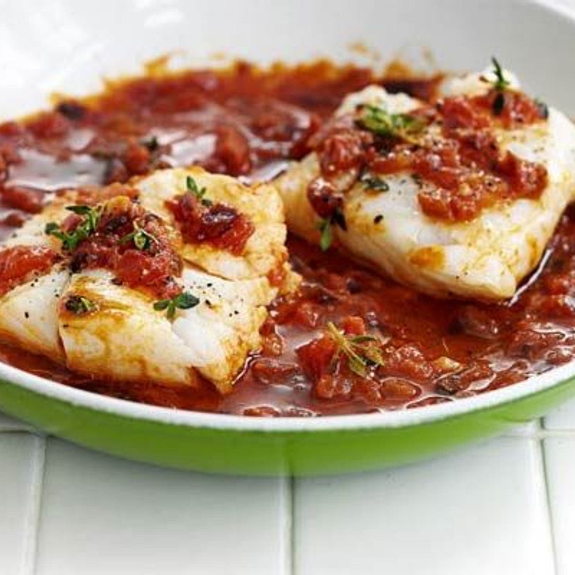 Tomato & thyme cod