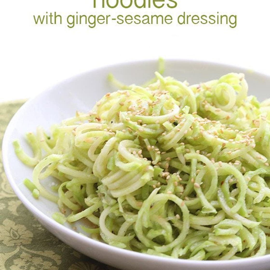 Broccoli Stem Noodles with Sesame Ginger Dressing