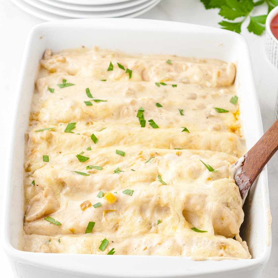 White Chicken Enchiladas