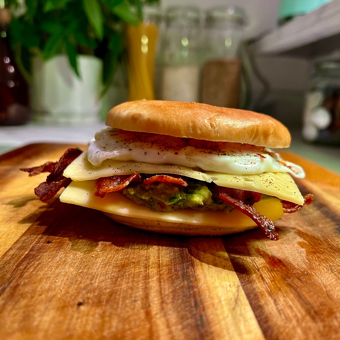 Guacamole, Bacon, Egg & Cheese Bagel