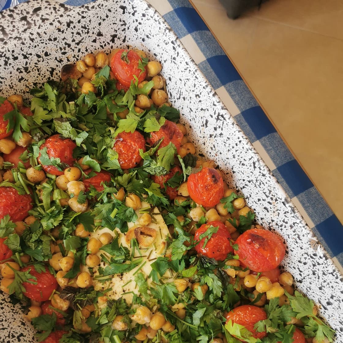 Baked Feta with Tomatoes and Chickpeas