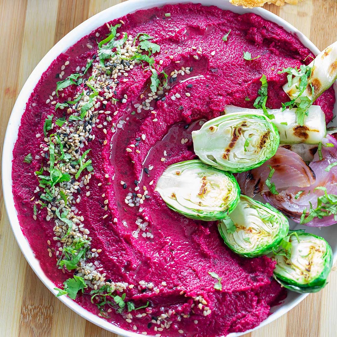 The BEST Beetroot Hummus Recipe