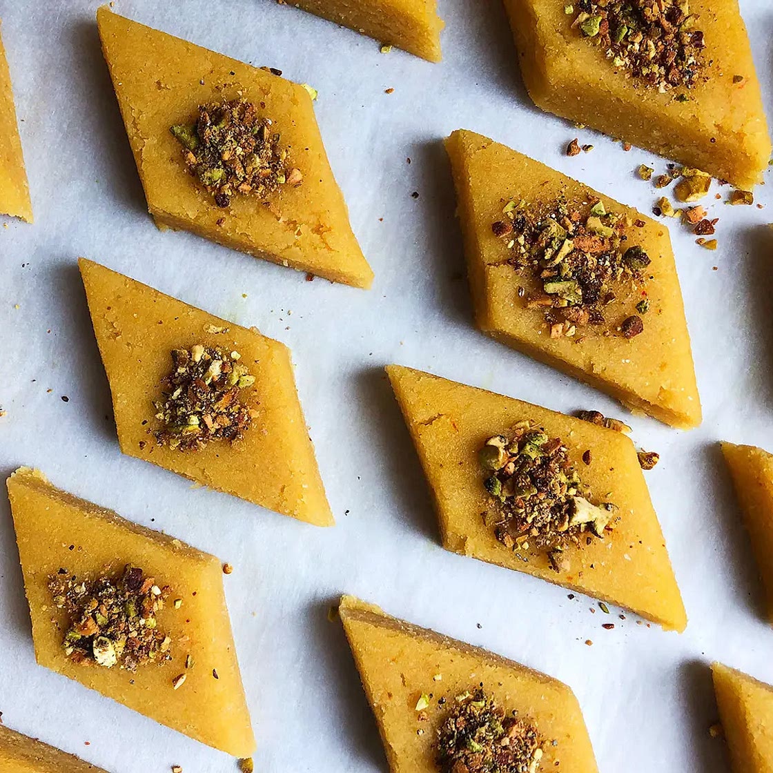 Persian Almond Cake with Saffron and Rose Water
