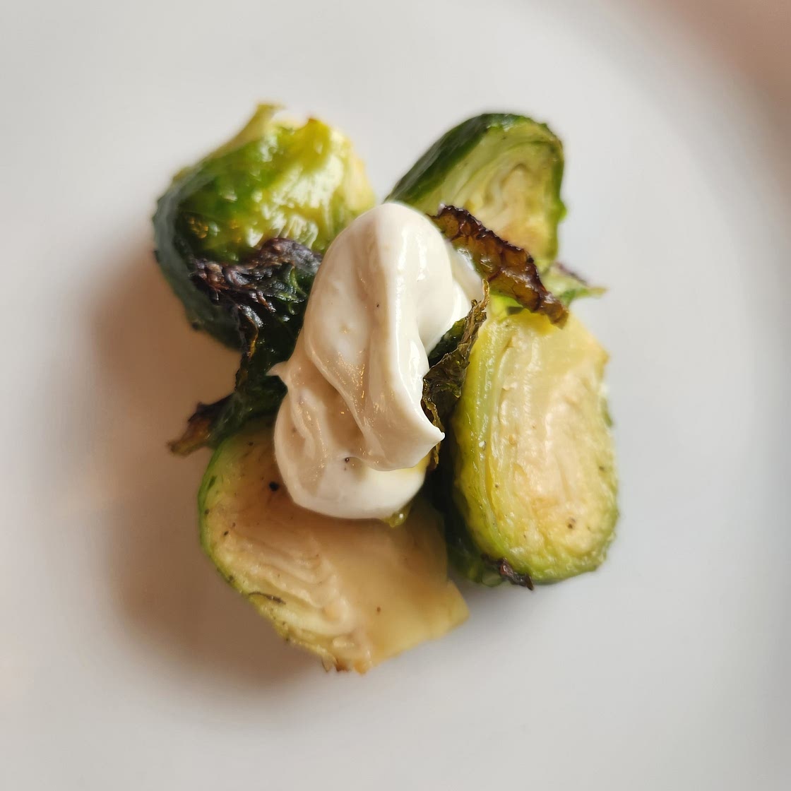 Crispy Brussell Sprouts with Whipped Goat Cheese