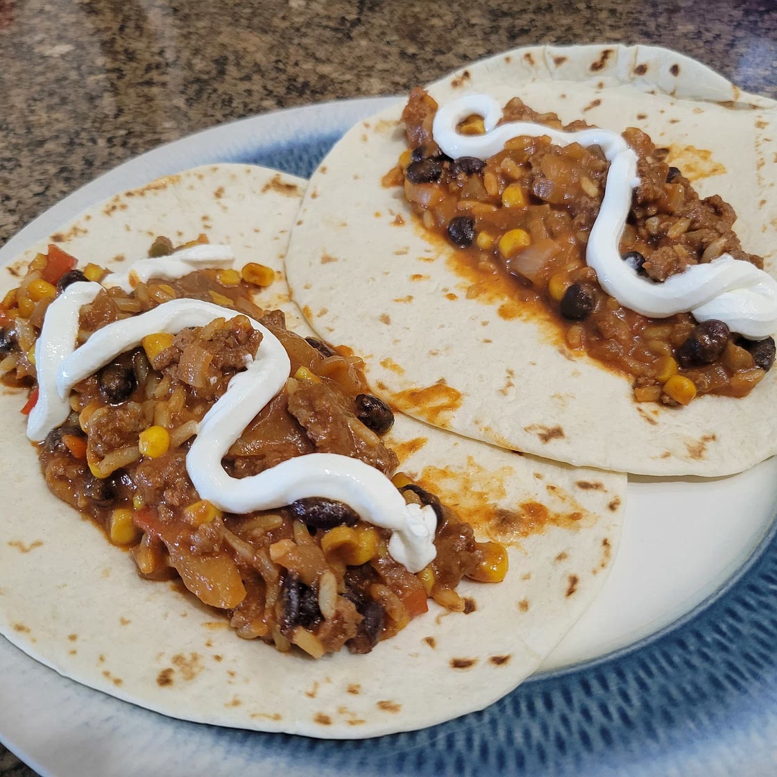 Mexican Beefy Cheese and Rice Burritos