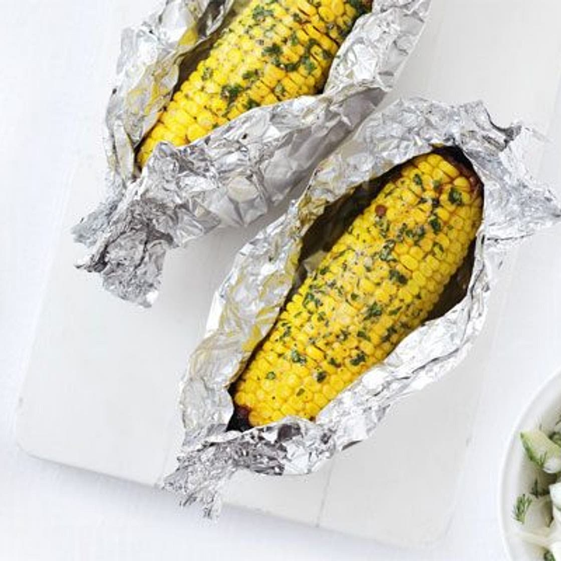 Buttery baked corn on the cob