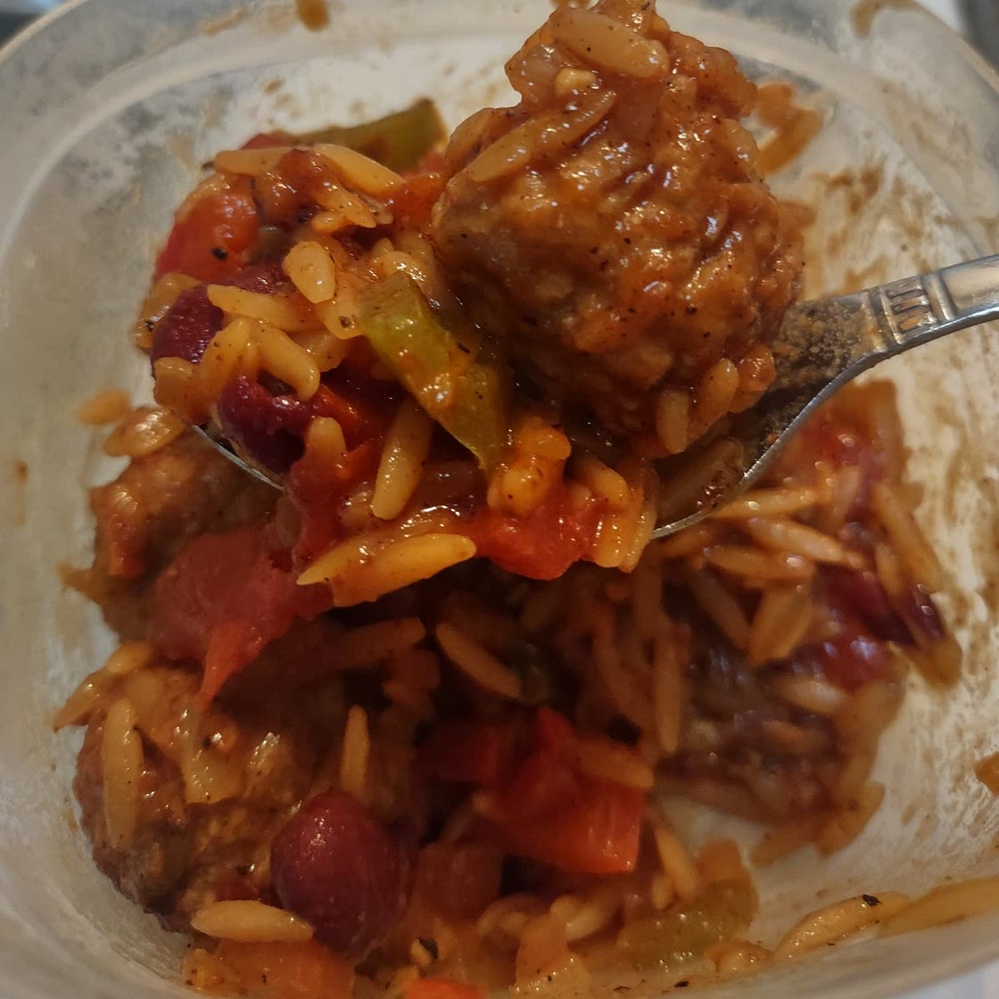 Chilli Meatball Orzo | Slimming & Weight Watchers Friendly