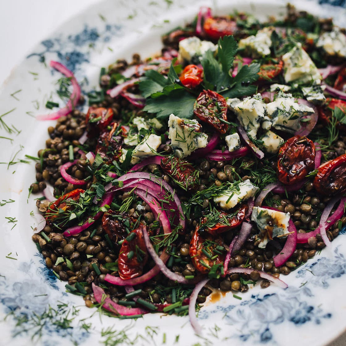 Ottolenghi’s lentil salad with oven-dried tomatoes