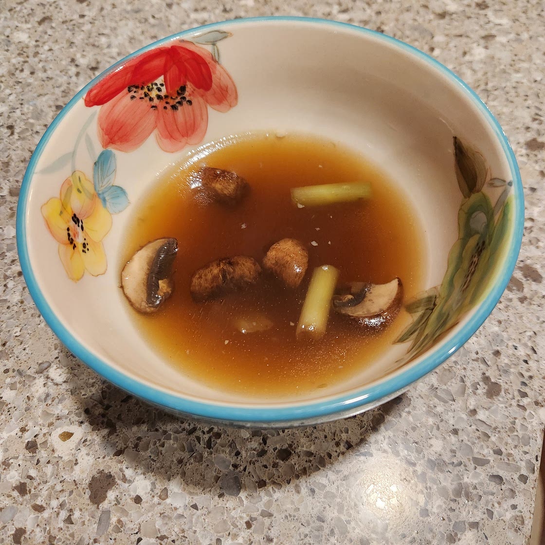 Mushroom and Ginger Soup (ramen base)