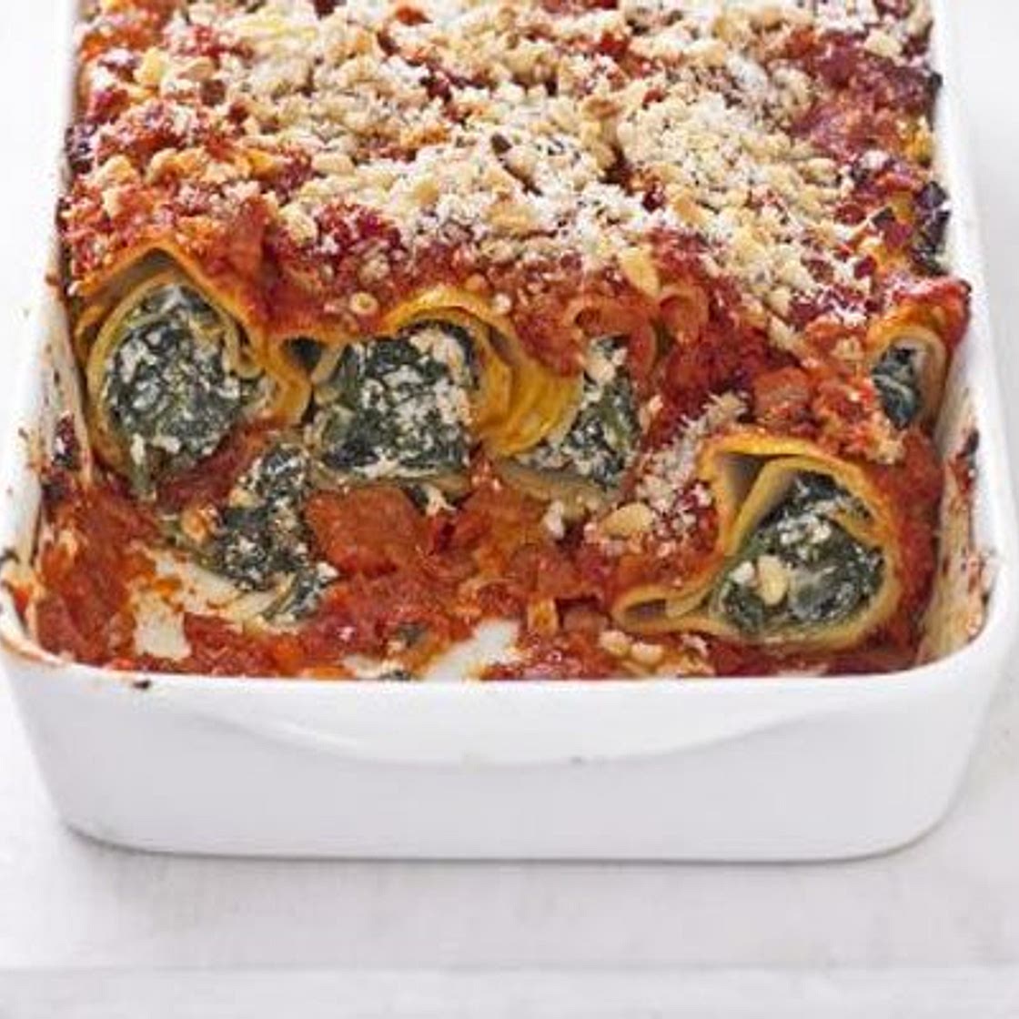 Tofu & spinach cannelloni