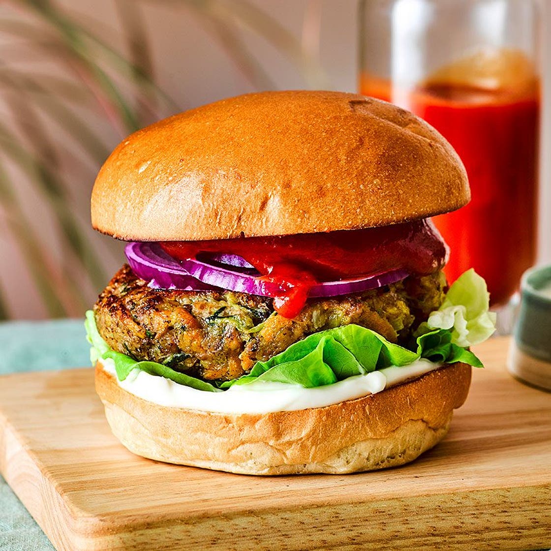 Veg-packed cheeseburgers
