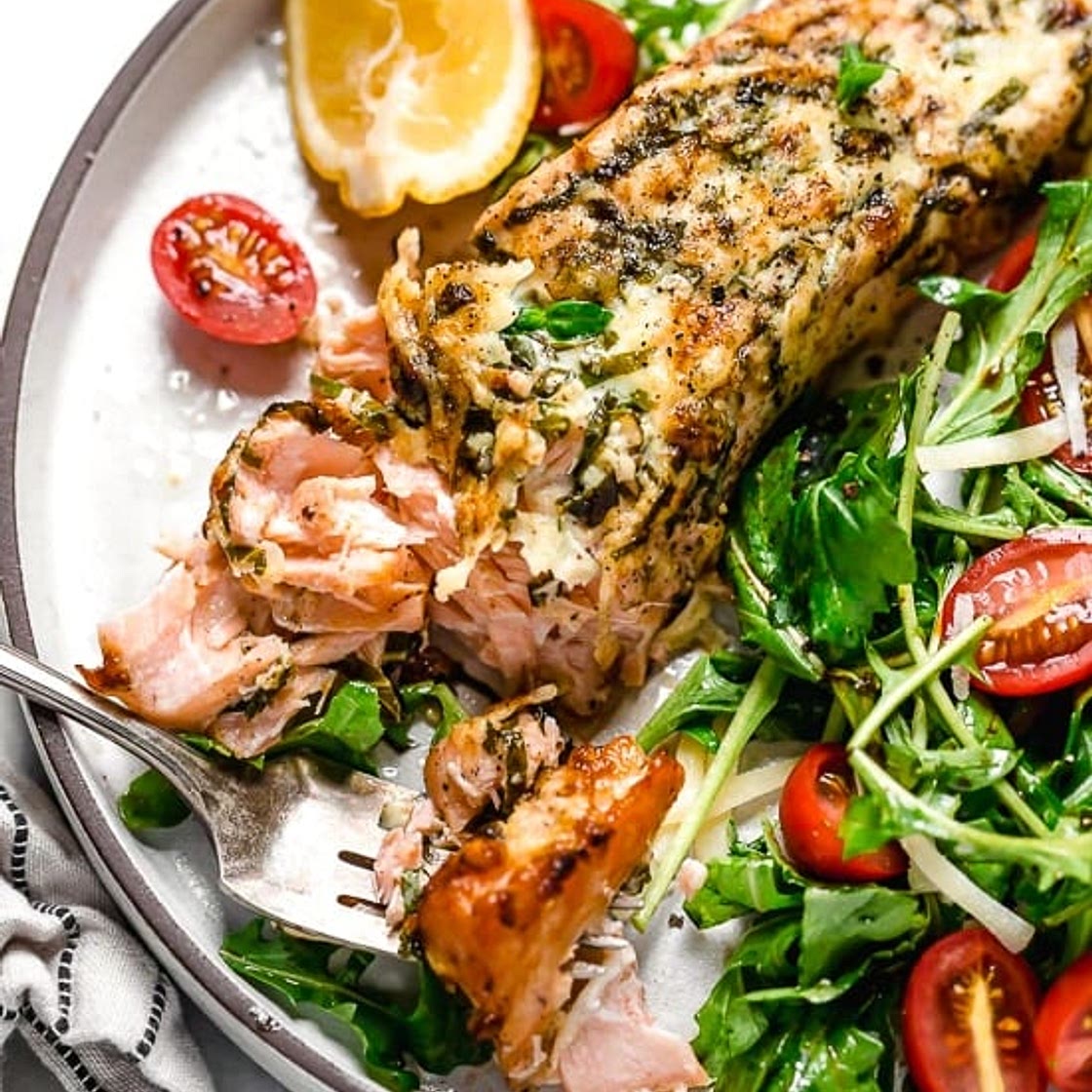 Air Fryer Basil-Parmesan Salmon