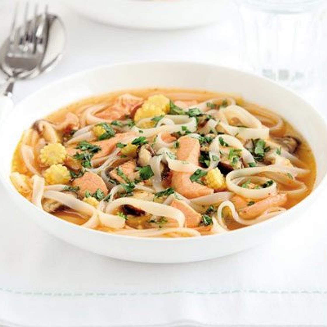 Salmon noodle soup