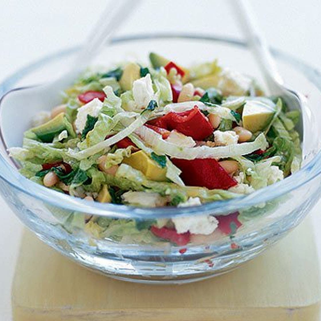 Feta, avocado & red pepper salad with honey-lime dressing